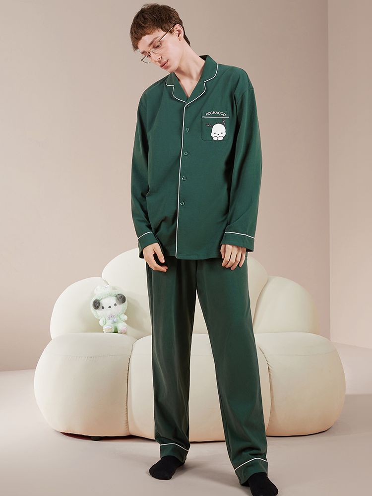 Sanrio Authorized Pochacco Print Cotton Pajama Set Male Version