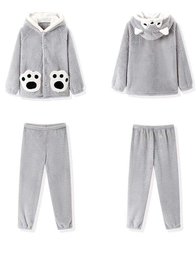 Livheart Authorized  Husky Couple Hooded Pajama Set Male Version