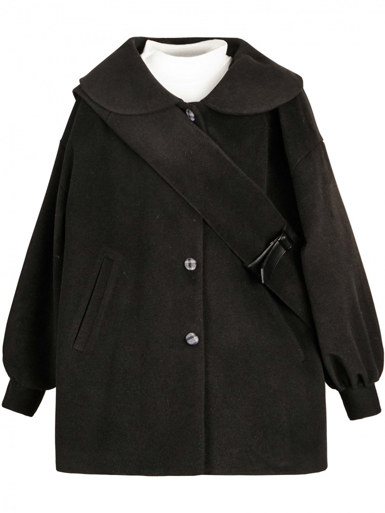 Bryn Mawr Peter Pan Collar Swallow-tail Black Coat