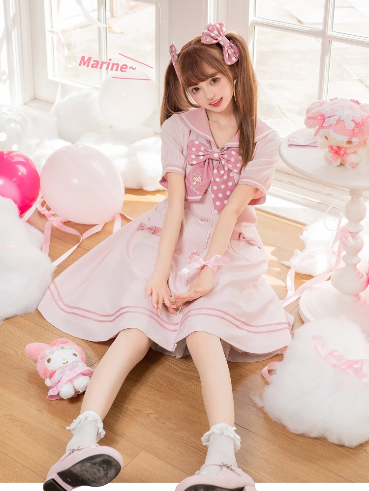 7,350円セーラー ジャージ ワンピース ピンク白 Princess Melodyプリメロ