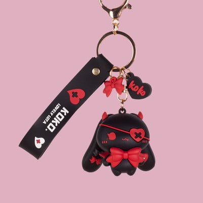 You WIZV Keychain for Women Star-Moon Rabbit Key Ring Demon Rabbit Charm Bag Accessory Lovers Best Friend Gift