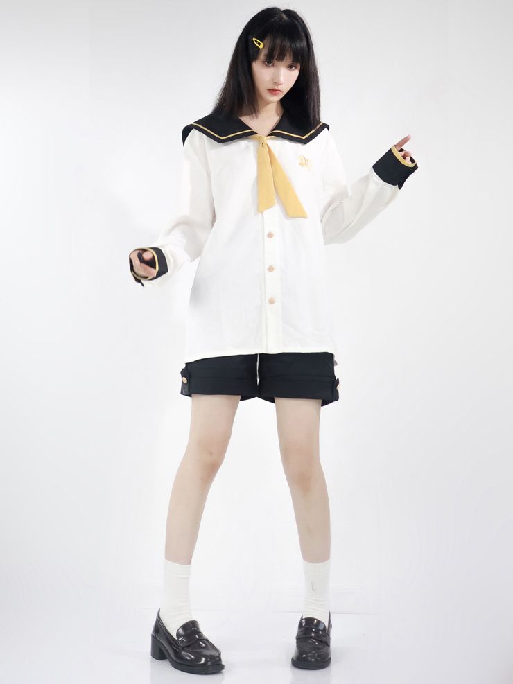 Kagamine Len Sailor Collar White Shirt with Free Tie