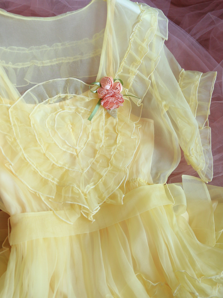Romantic Silk Organza Sweet Vintage Dress