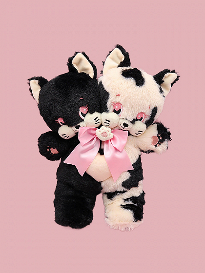 Devil Bunny Black and Pink Plush Bag