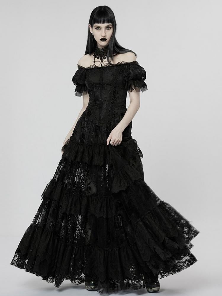 Goth Gorgeous Print Black Dress