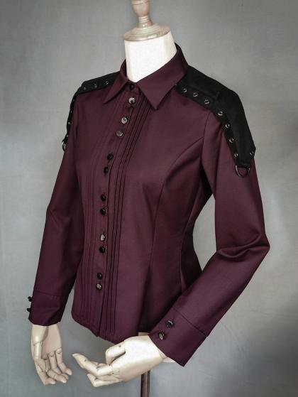 Elegant Gothic Oversized Foldover Collar Cloak Black&Red / Black&Blue