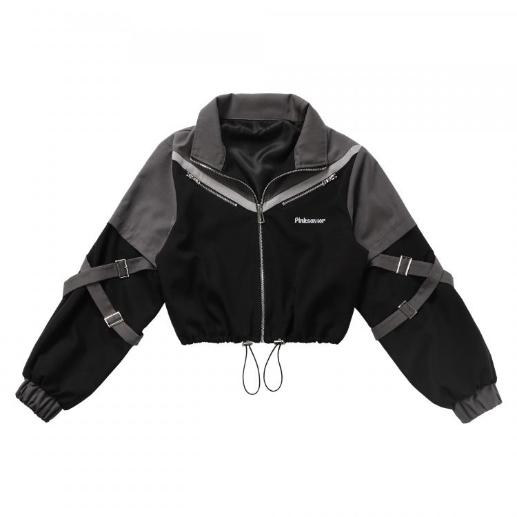  ihtha Woman Sweatshirt Hoodie Y2K Black Jackets For