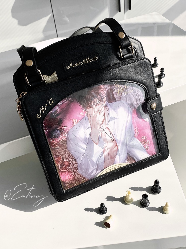 [$39.00]Bowknot Detail Cute Black Ita Shoulder Bag