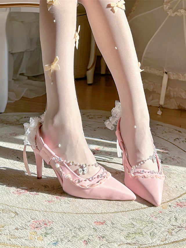 sepatu heels L.k.bennett Peach Pink Open Toe Heels | Tinkerlust