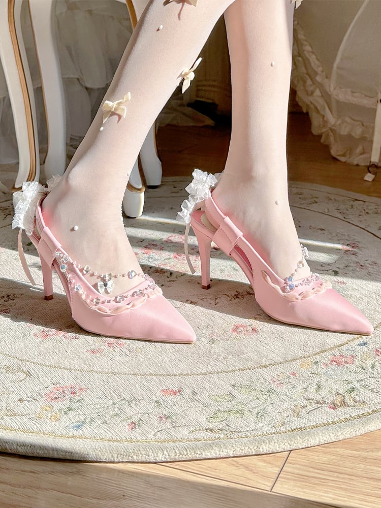 Romantic Pink Mid Block Heels by Madish | INR ₹895