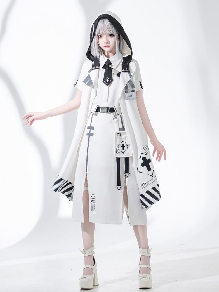 Cyberpunk Ouji Fashion Sleeveless Summer Robe Buckle Strap Closure