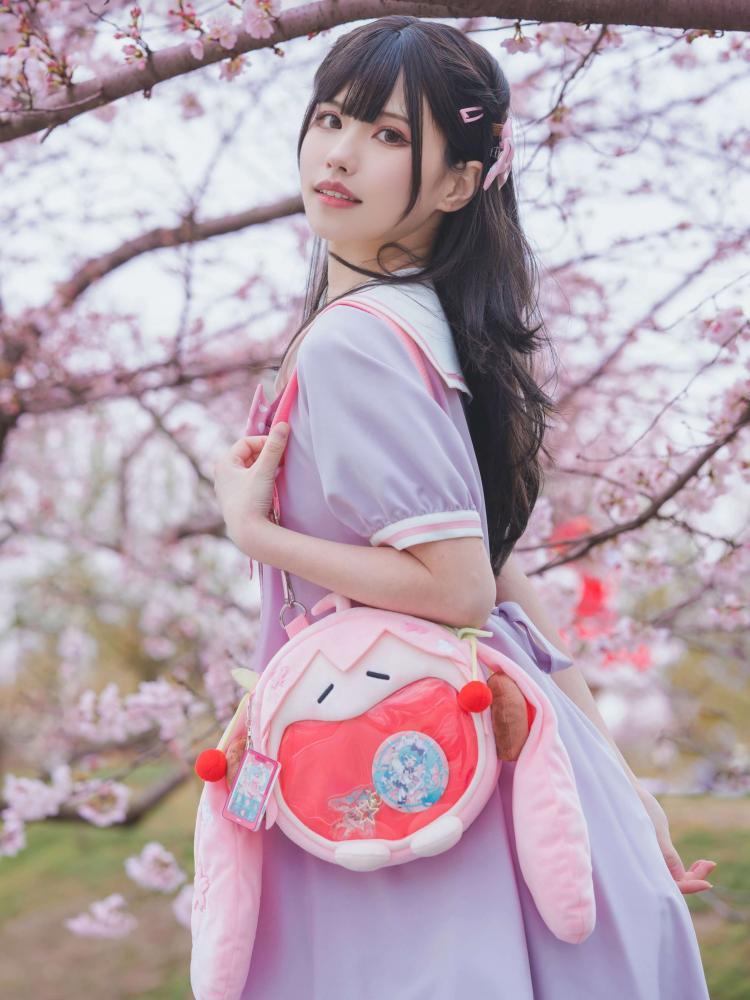 Kawaii Cherry Blossom Embroidered Purse