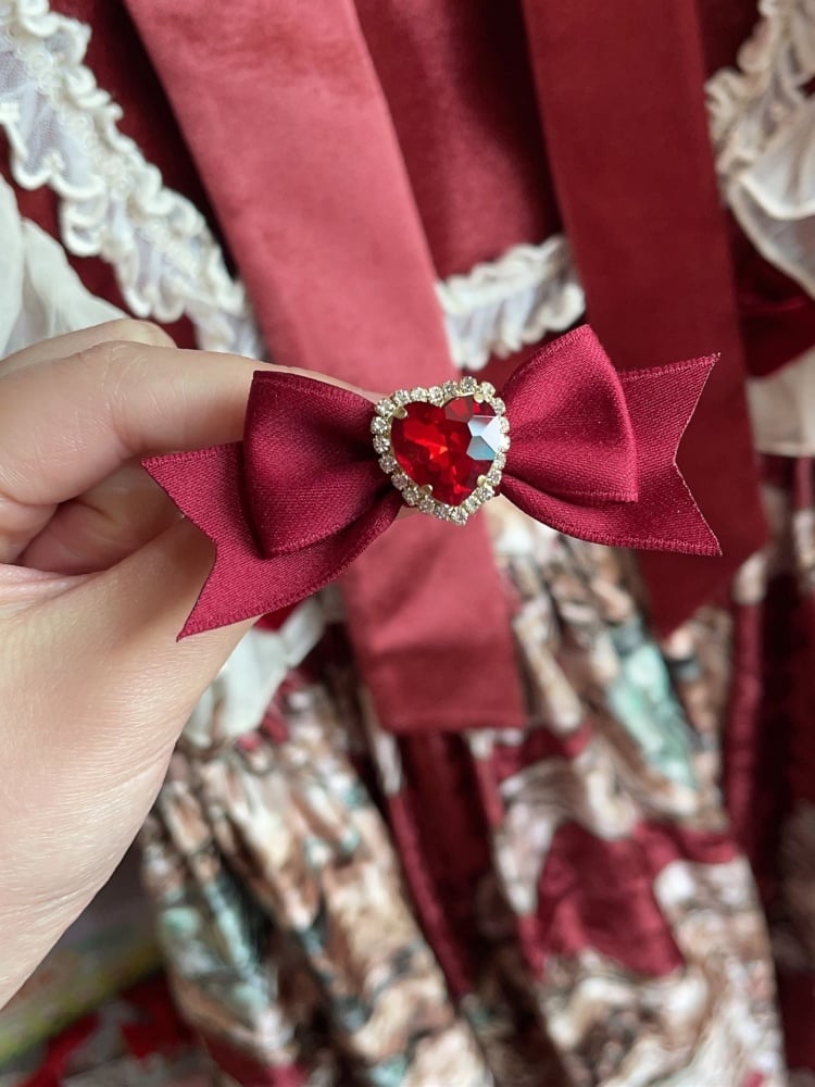 Shop Red Rhinestone Bow Ring at !