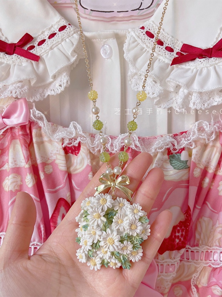 [13.69€]Gänseblümchen Anhänger Blumen Halskette