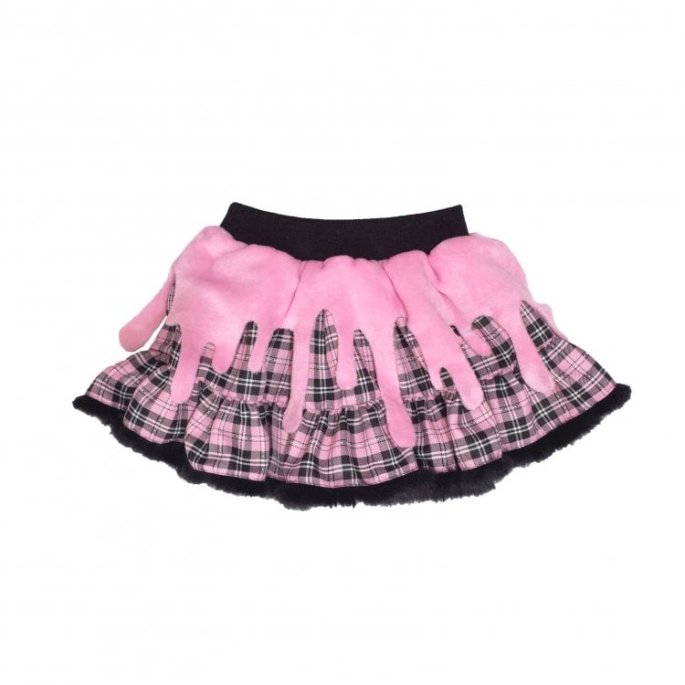 Blood Falling Plaid Tiered Skirt
