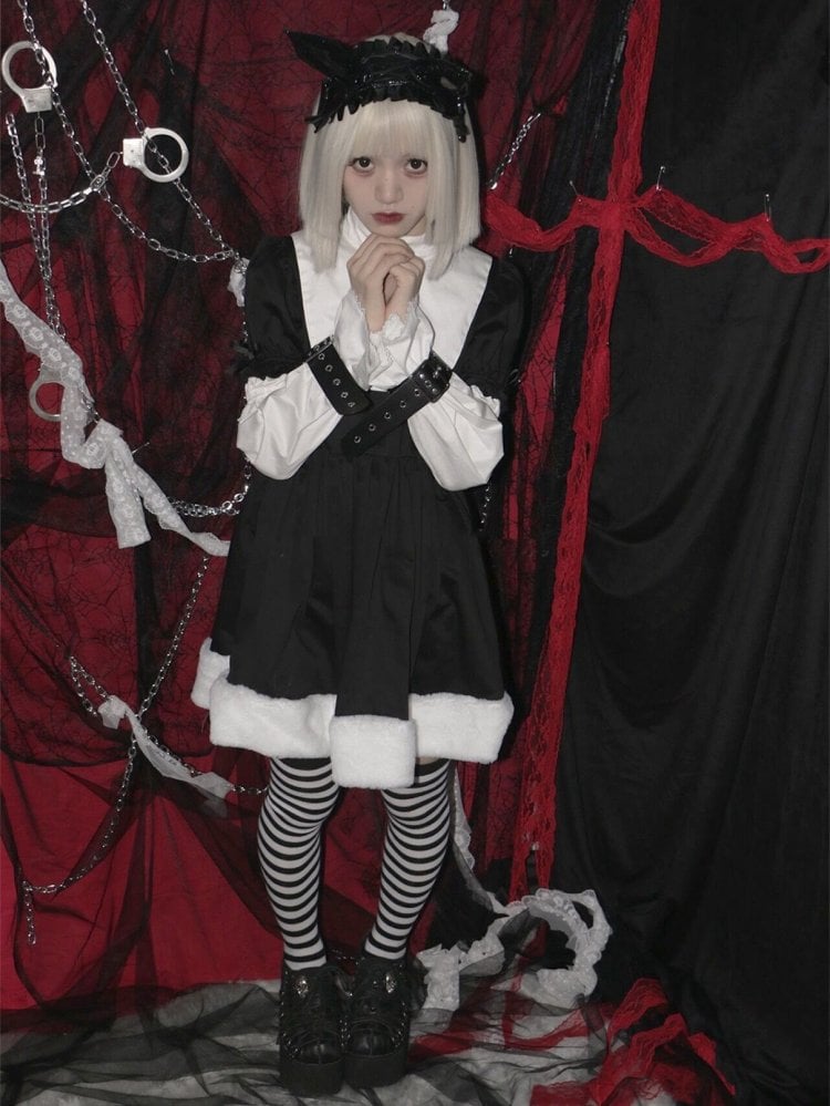 Imprisoned Pure Nun Stand Collar Long Sleeves Gothic Lolita Dress OP