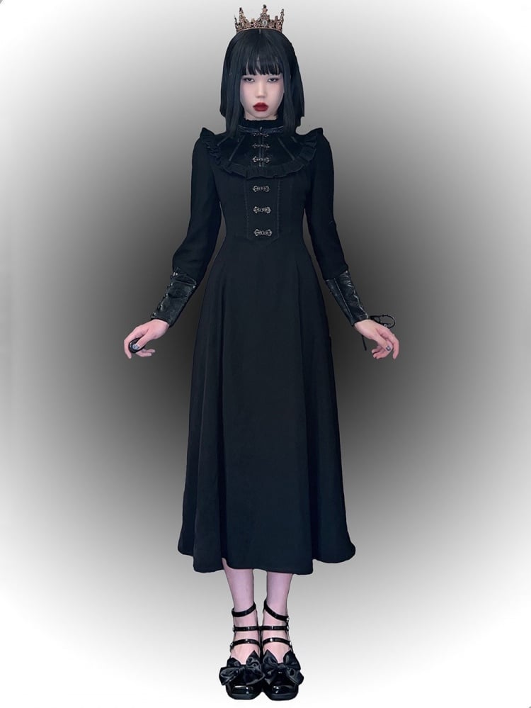Snake Nun Stand Collar Long Sleeves Gothic Lolita Dress OP