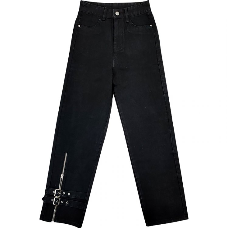 Cool Petite Size Black Straight Jeans