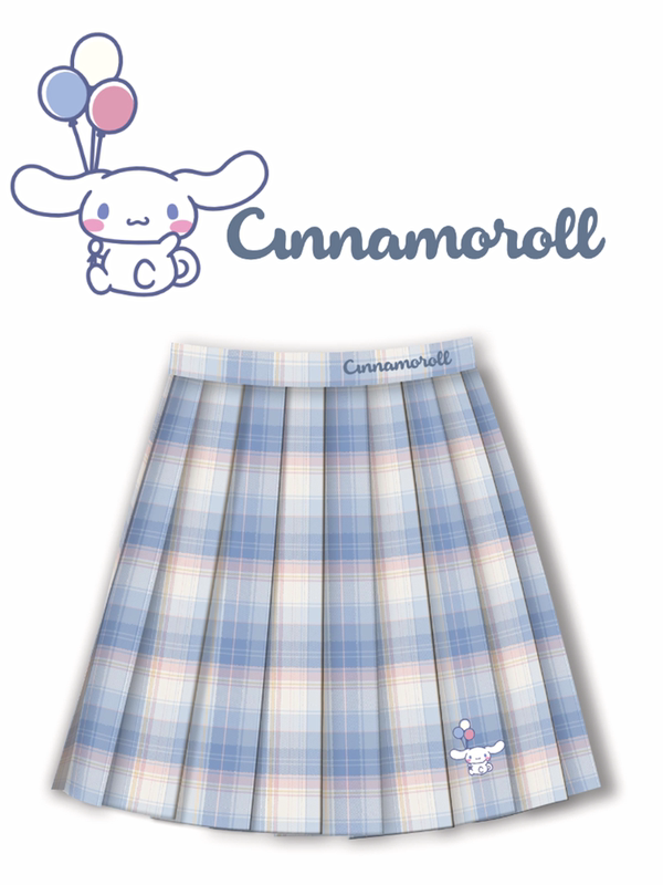 Blue Plus Size Sanrio Authorized Pleated Skirt