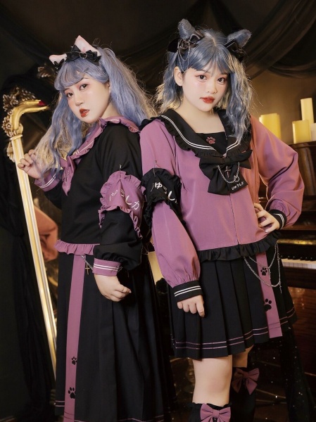 Plus Size The Cat Dolls JK Uniform Sailor Collar Top
