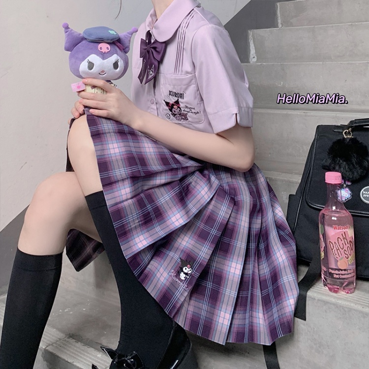 Kuromi Purple Pleated Skirt