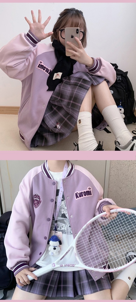 Kyouko Kuromi Colourblock Varsity Jacket