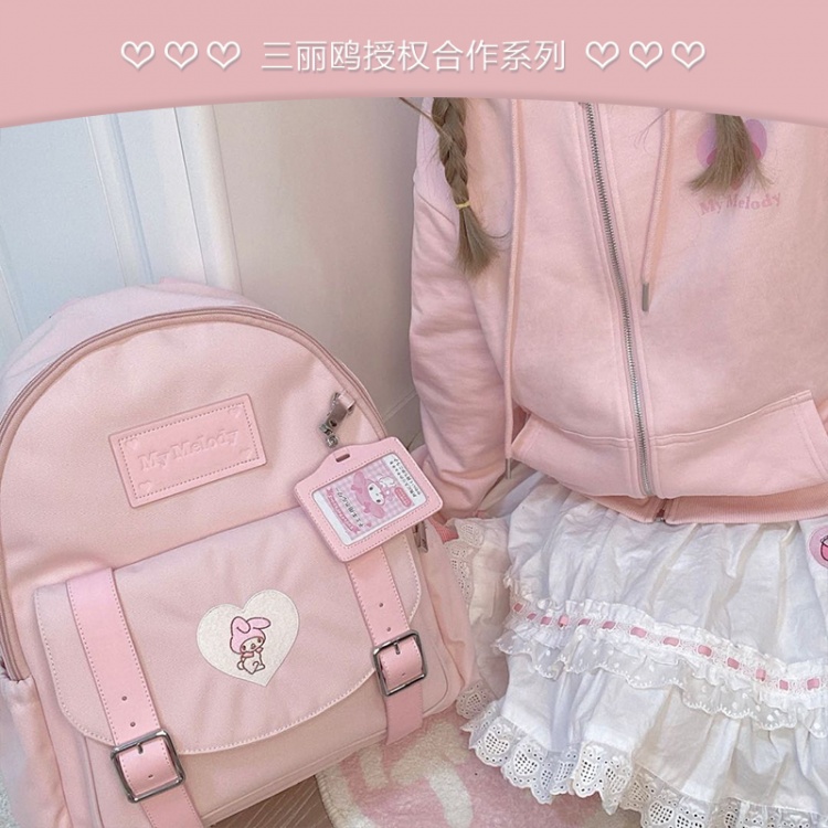 Mori Girl KUROMI My Melody Cinnamoroll Backpack Shoulder Bag School Bags  W/Doll
