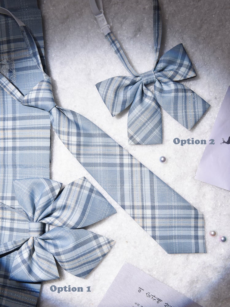 Disney Authorized Cinderella Shiny Plaid Skirt Bow Tie / Tie / Shoulder Straps