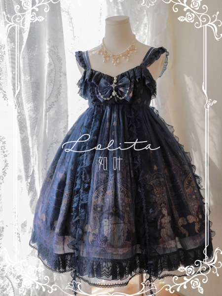 Elegant Mermaid Dark Blue Lolita Dress JSK