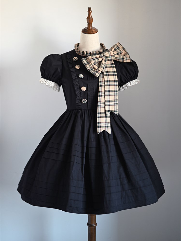 Anti-Gravity Bear Project Stand Collar Short Sleeves Sweet Lolita Dress OP