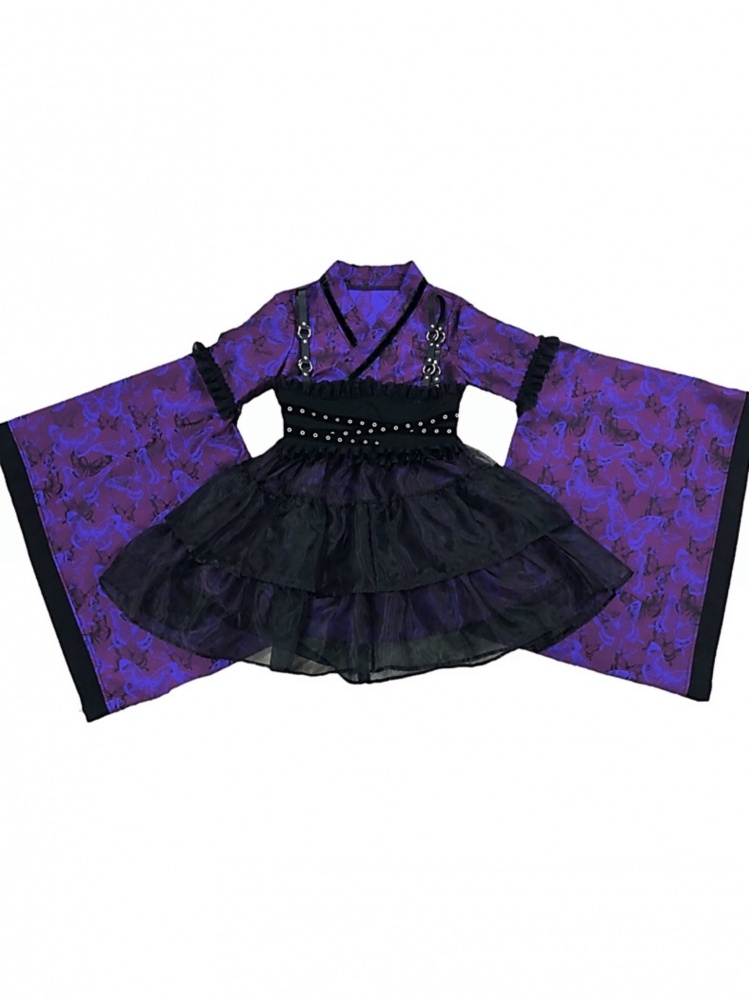 OpenDream - black pastel blue and purple kimono