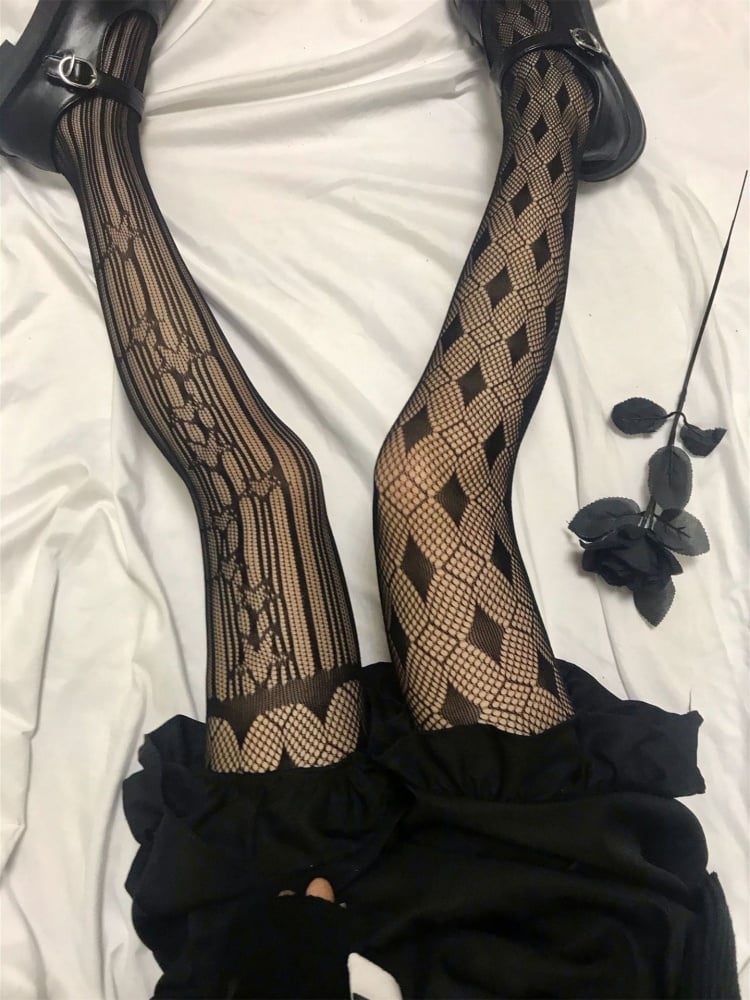 Gothic Hot Asymetrical Mesh Tights