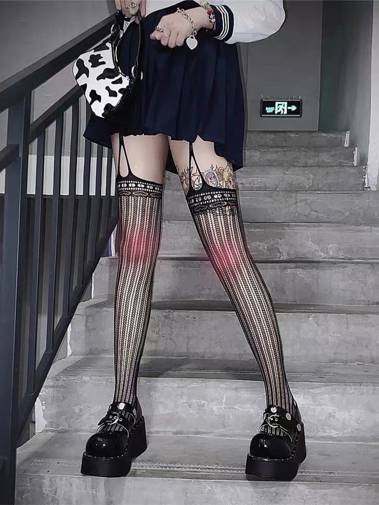Gothic Sexy Lace Mesh Garter Stockings