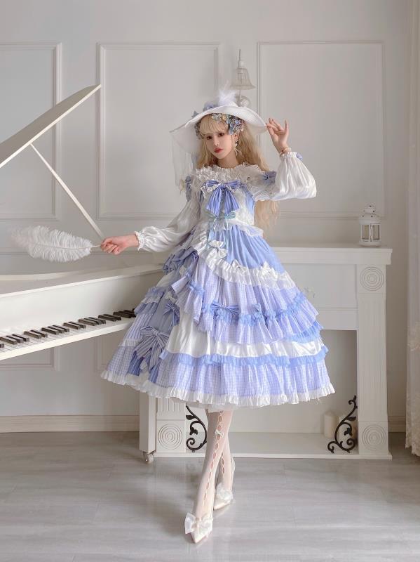 Mercury Sweetheart Neckline Tiered Skirt Sweet Lolita Dress JSK Full Set