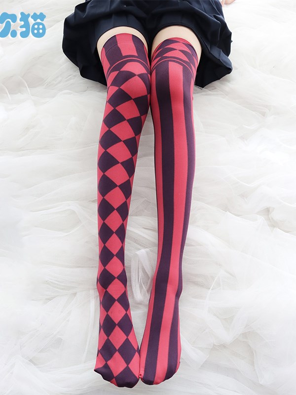 Halloween Striped Print Lolita Stockings