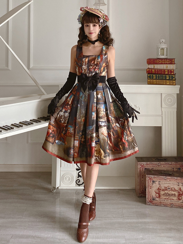 Royal Museum Square Neckline Classic Lolita Dress JSK