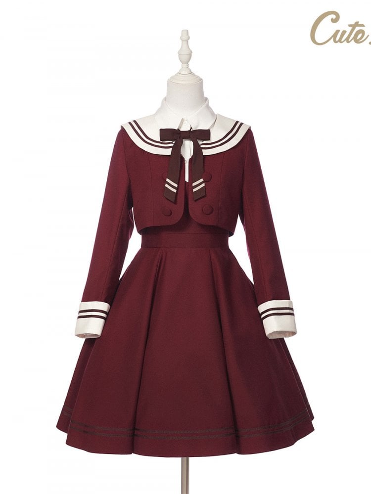 Akanegumo Gakuen JK Uniform V-neckline Overall Dress JSK / Jacket Set