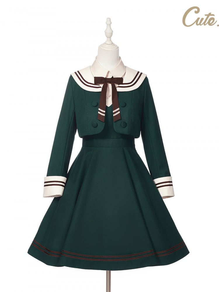 Akanegumo Gakuen JK Uniform V-neckline Overall Dress JSK / Jacket Set