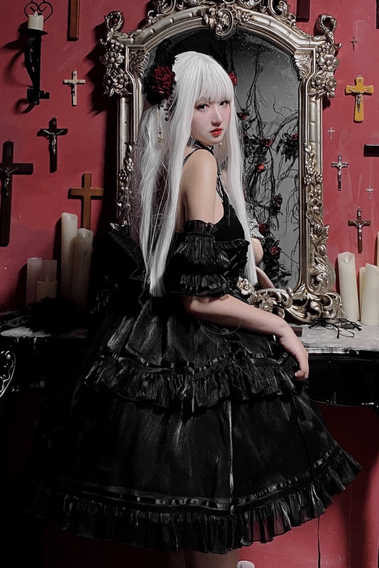Angel Falls Tiered Flounce Skirt Lolita Dress JSK Set