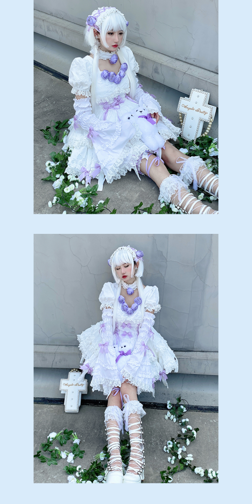 White Tinsel Short Circle FUR Mini SKIRT Winter Ice Queen Costume Kawaii  Angel Pastel Goth Fashion Rave Festival Clothes Cute Sexy Lolita 