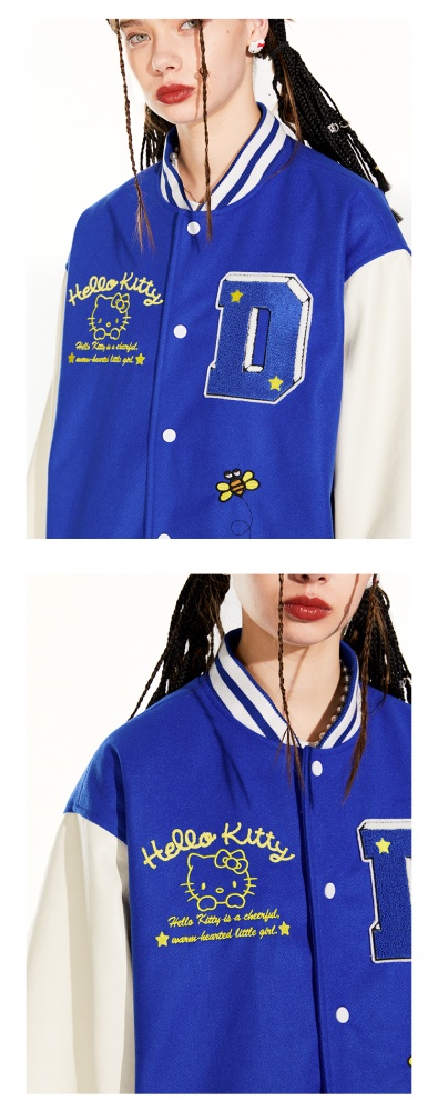 Clearance - Hello Kitty PU Royal Blue Varsity Jacket - Size S for Bust ...