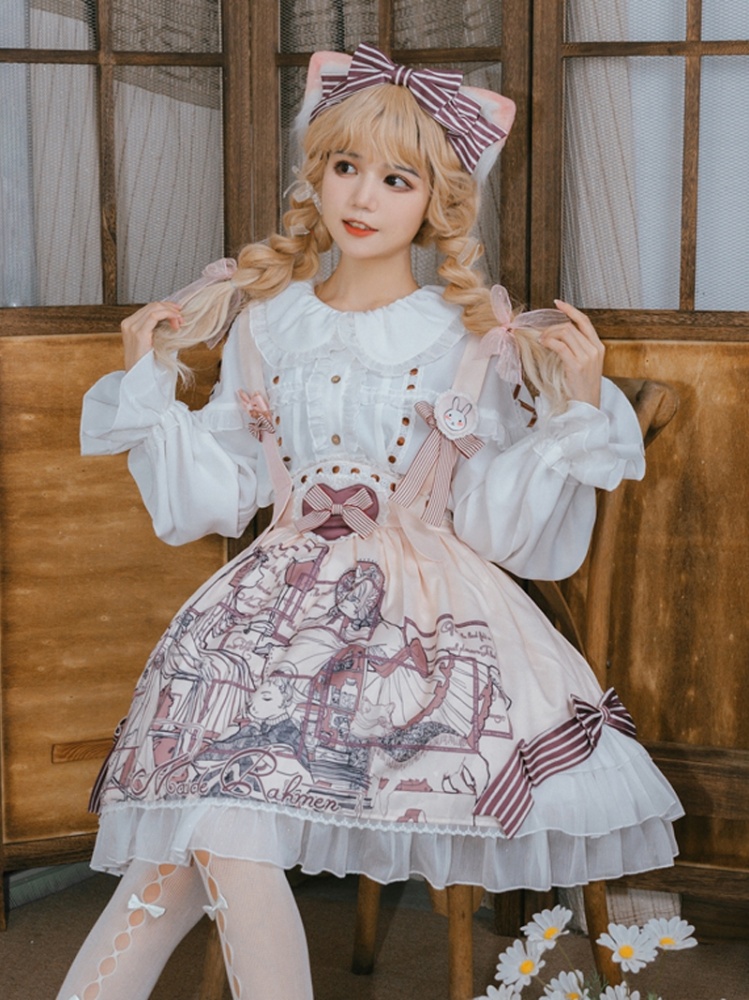 Clearance - Frame Otome Sweet Lolita Overall Skirt Waist Size 74cm