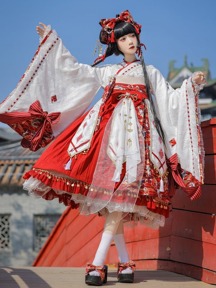 Inari Love Taisho Wa Lolita Dress JSK Full Set