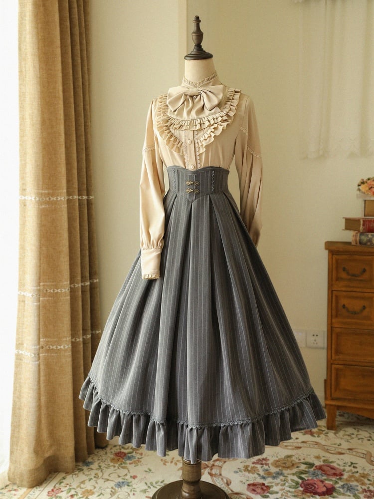 [$47.00]North of the Forest Stand Collar Long Sleeves Classic Lolita Shirt