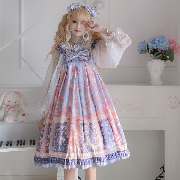 Dolls and Paper Cranes Blue Lolita Dress JSK