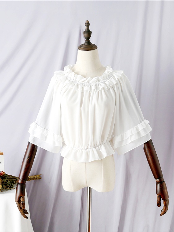 Chiffon Off-the-shoulder Middle Sleeves Lolita Blouse