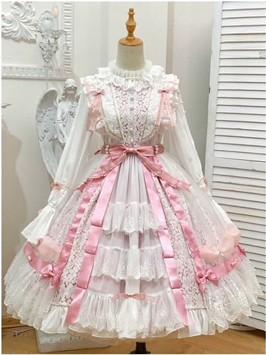 Pearl Princess Round Neckline Long Sleeves Hime Lolita Dress OP