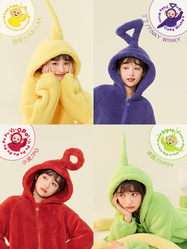 Teletubbies One Piece Pajamas Enfants Homewear Enfants Épaissis Cor