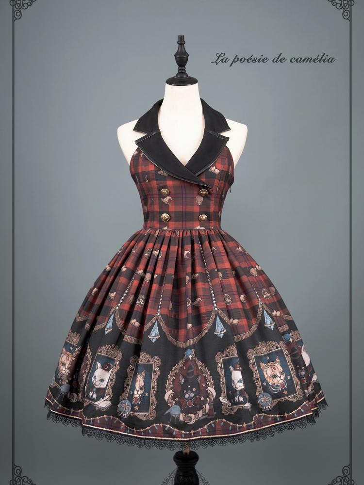 Magical Kitten Lapel Collar Lolita Dress JSK by La poésie de camélia Custom Size Available