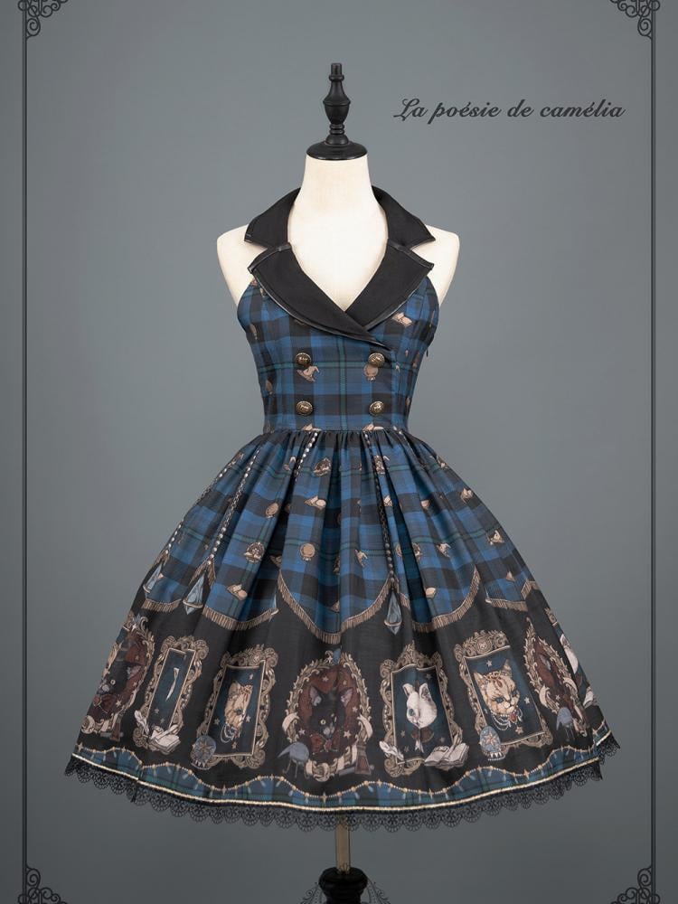 Magical Kitten Lapel Collar Lolita Dress JSK by La poésie de camélia Custom Size Available